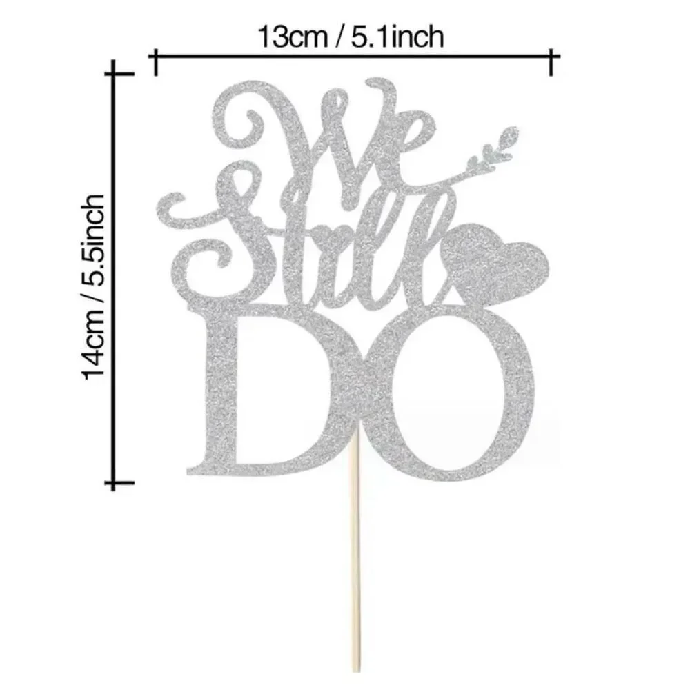 NWT Gorgeous We Still Do Anniversary Silver Cake Topper Centerpiece Vow Renewall